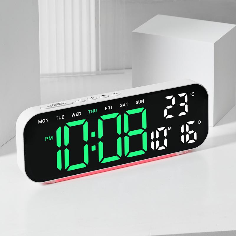 Home Decoration Electronic Clock Multifunctional Hotel Table Clock Atmosphere Light Alarm Clock RGB Color Changing Night Light Table Clock