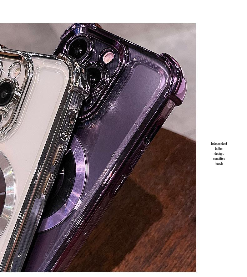MagSafe-Compatible Electroplated Shockproof Case for iPhone 13/14/15/16 Pro Max