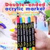 24 Colors Dual Tip Dot Acrylic Paint Pens Markers for Wood Canvas Rock Painting Glass Ceramic DIY Crafts Making Art Supplies