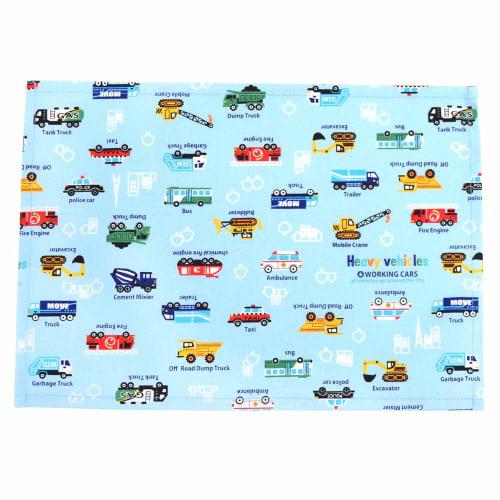 COLORFUL CANDY STYLE Placemats (25cm X 35cm), Water-Repellent, No-Iron, Set of 2, Full Throttle Working Vehicle Design, Water-Repellent, Lightweight,