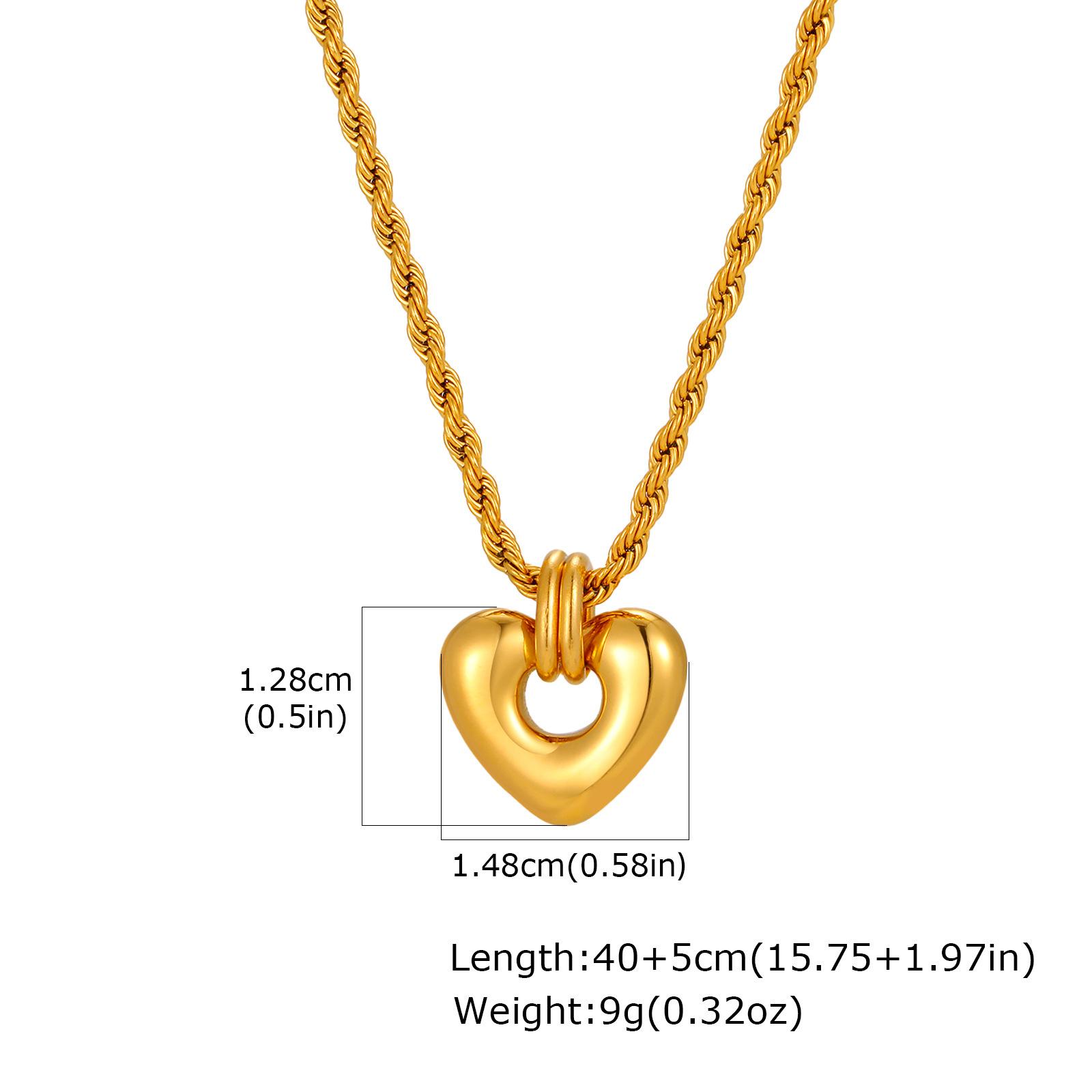 

Women S Simple Niche Love Clavicle Chain, Stainless Steel Twist Chain Heart Necklace Gold, Jewelry Nc-2404 золотой
