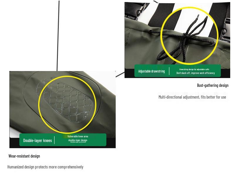 Waterproof Nylon Wading & Rain Pants - One-Piece Design for Fishing and Tide-Pooling.