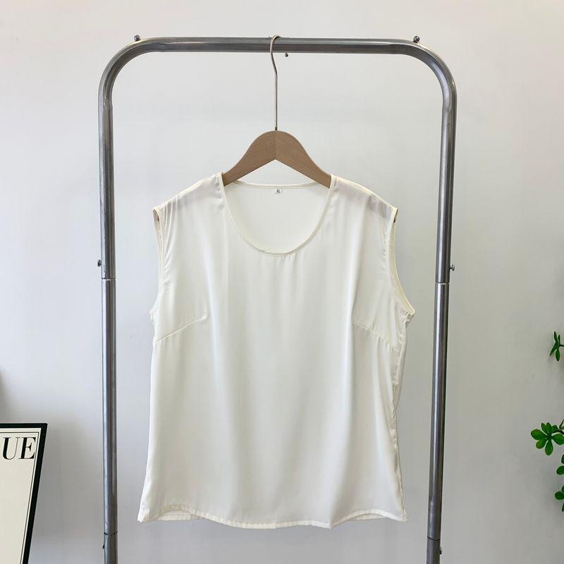 Satin Vest Women's Summer Loose Versatile Inner Match Outer Wear Underwear Sleeveless Tops Silk T-shirt Pure Color Small Shirt