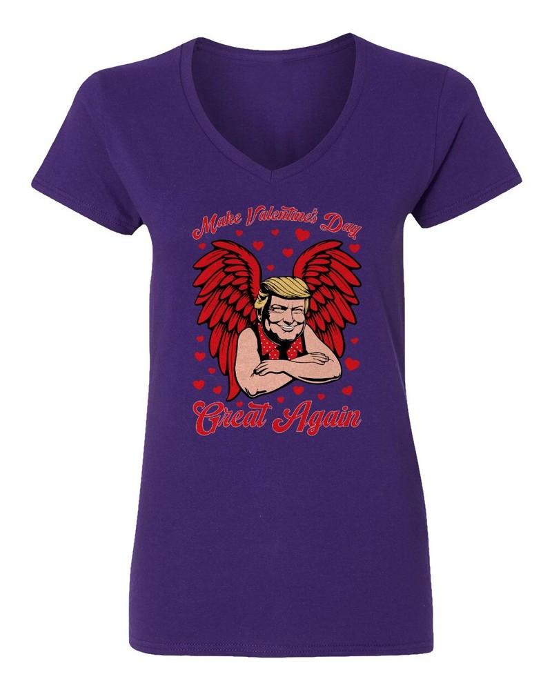 Trump Red Wings - Make Valentines Great Again - Love Ladies V-Neck Tshirt Unisex T-Shirt S