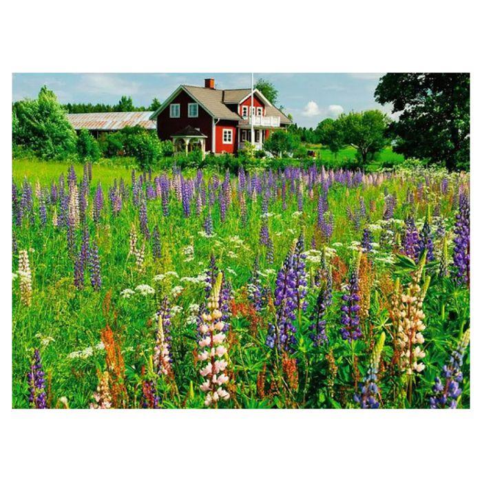 Puzzle 500 pièces - NATHAN JEUX - Ferme en Suede - Animaux - Détente - Qualité reconnue