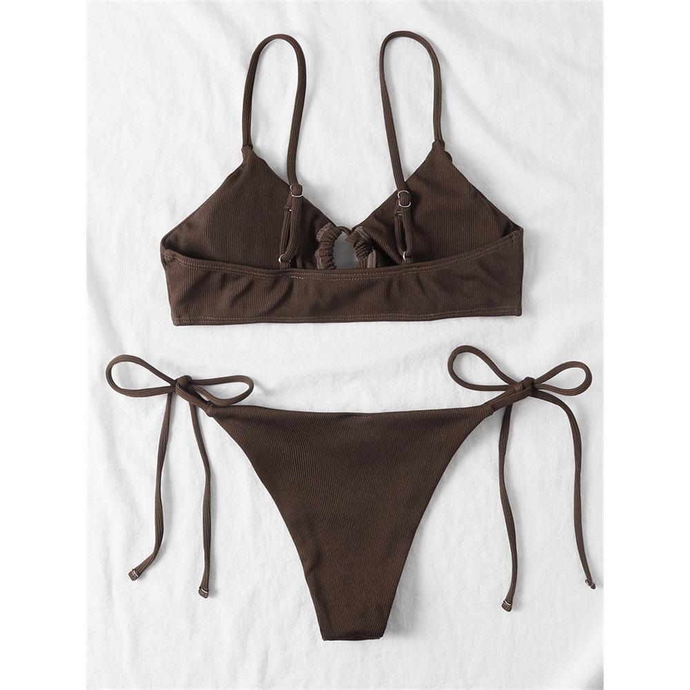 European and American Split Multi-color Sexy Women's Bikini Ice Silk Swimwear Fashion Swimsuit