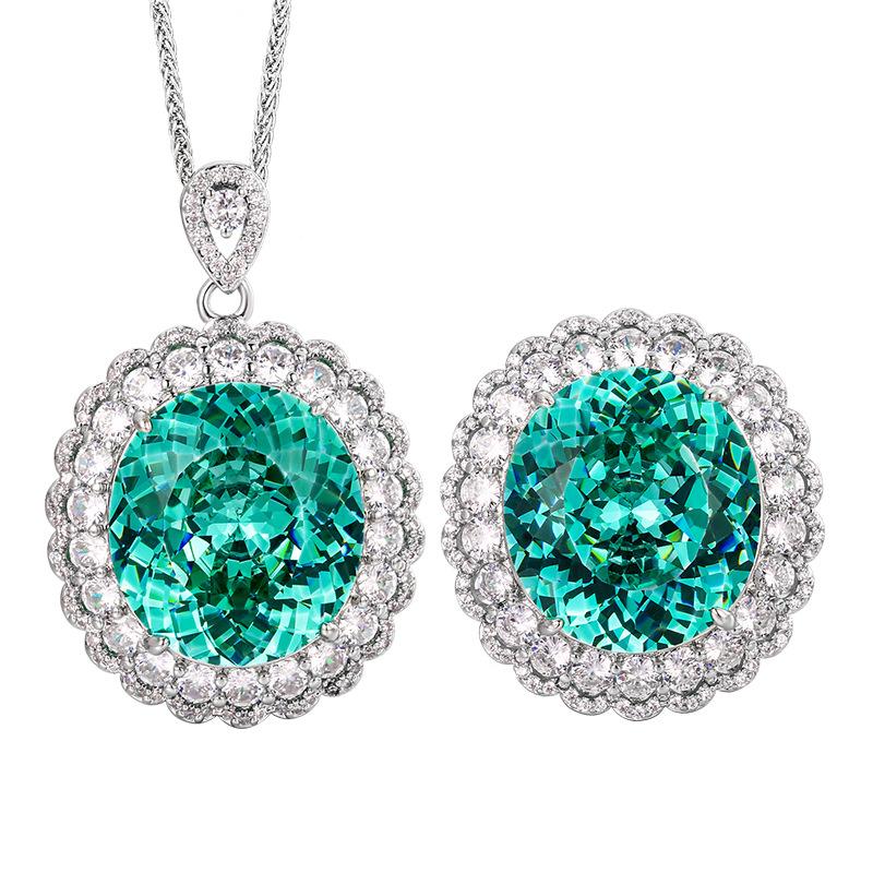 Schmuck Kupferboden Vergoldet Simulation Para Grün Licht Luxus Set Hauptstein 18 * 20