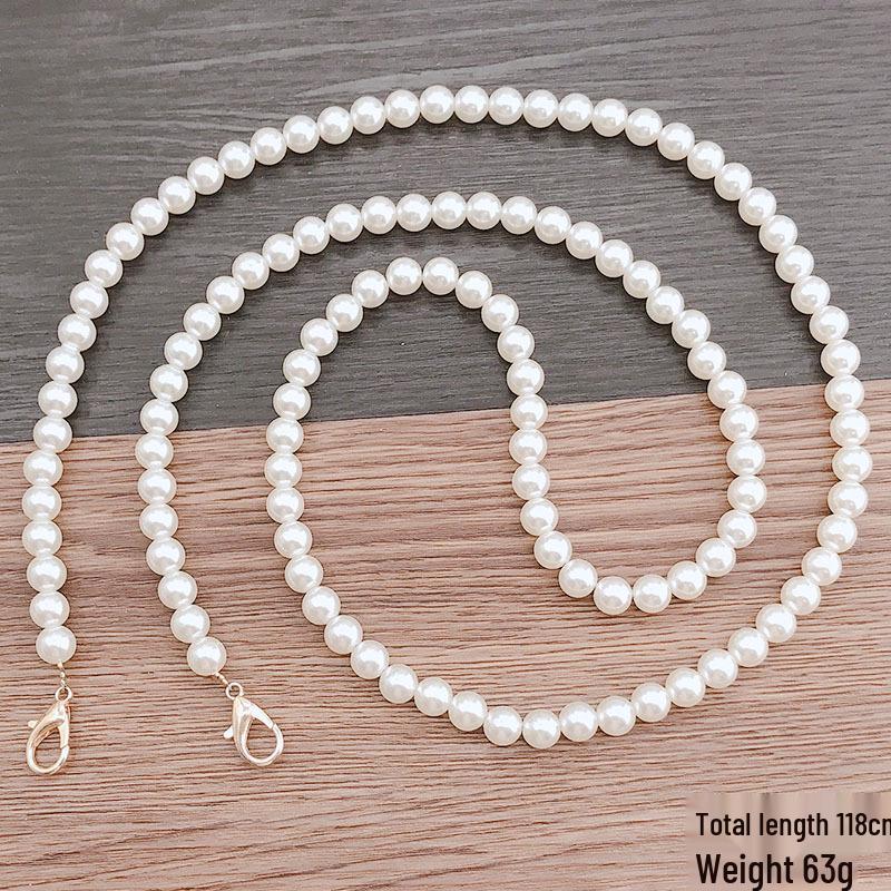 Handmade Pearl Crossbody Phone Case Lanyard with Beaded Charm