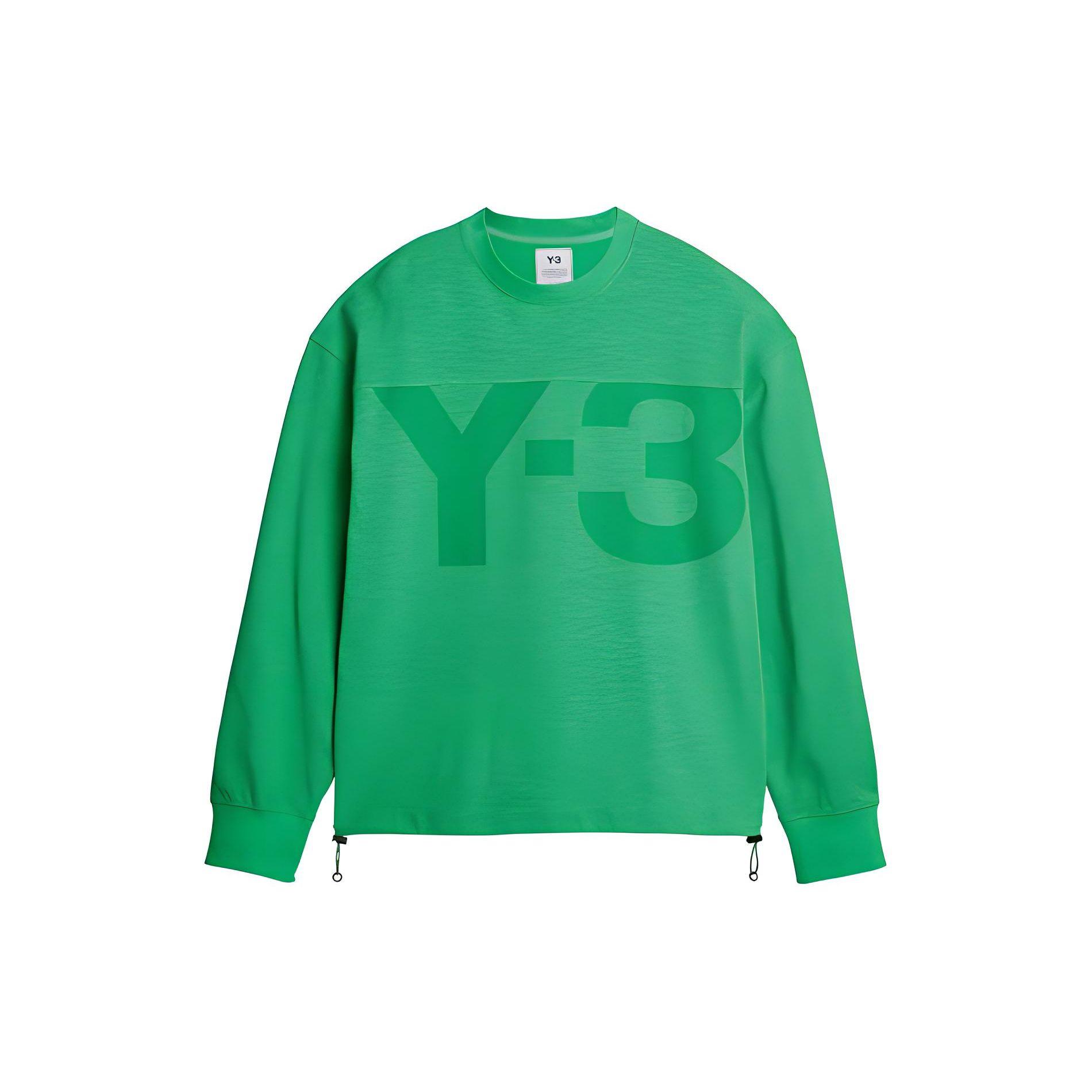 

Y-3 SS22 Letter Logo Print Drawstring Crewneck Sweatshirt Men sweatshirt Green HG6196 M