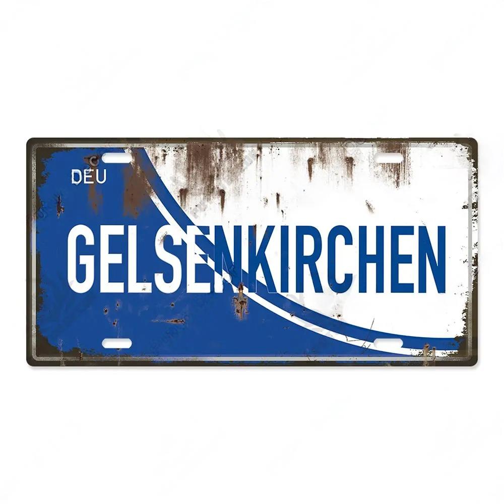 FJ Decors Germany City Metal Tin Signs Licenses Plate Plaque Metal Vintage Bar Pub Club Home Wall Decor