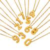 Retro 18k Gold Electroplated Number Pendant Necklace