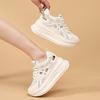 Summer new inner height cutout casual platform student shoes, lace-up color-blocking mesh shoes, small single shoes, women's shoes
