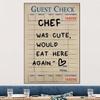 Retro Red Chef Wall Art Print - Canvas Poster for Living Room or Bedroom