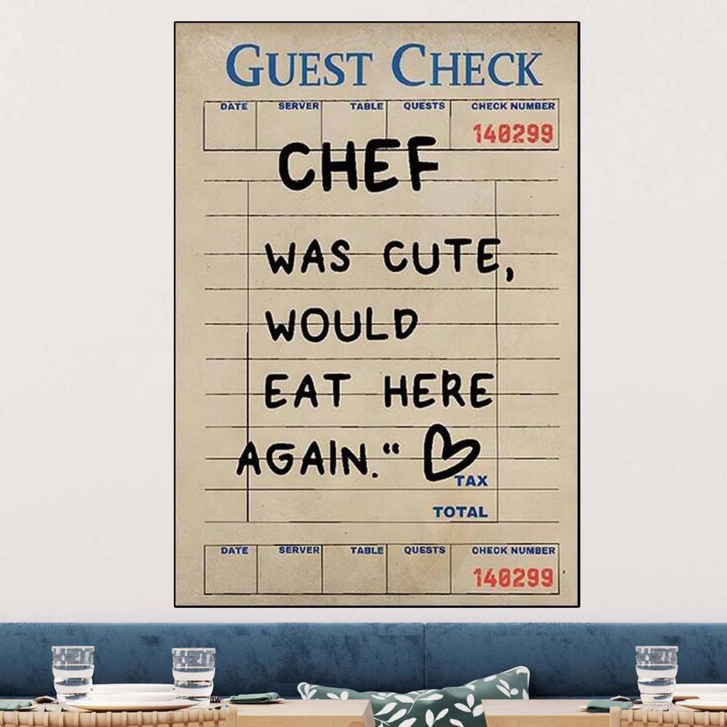 Retro Red Chef Wall Art Print - Canvas Poster for Living Room or Bedroom