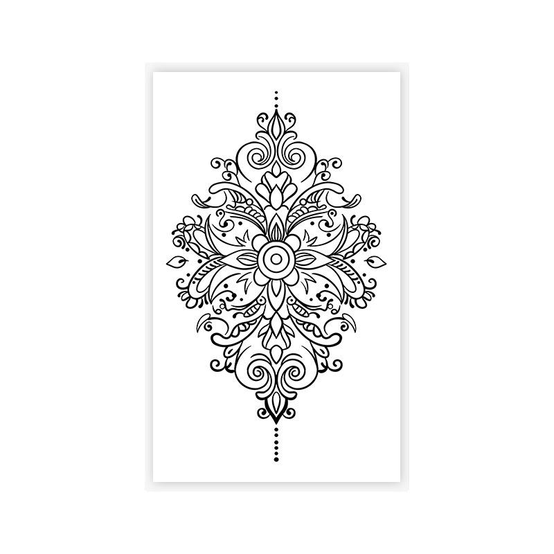 

Premium Dark Retro Personality Floral Geometric Moon Totem Hand Tattoo Sticker SKY-CA-1918
