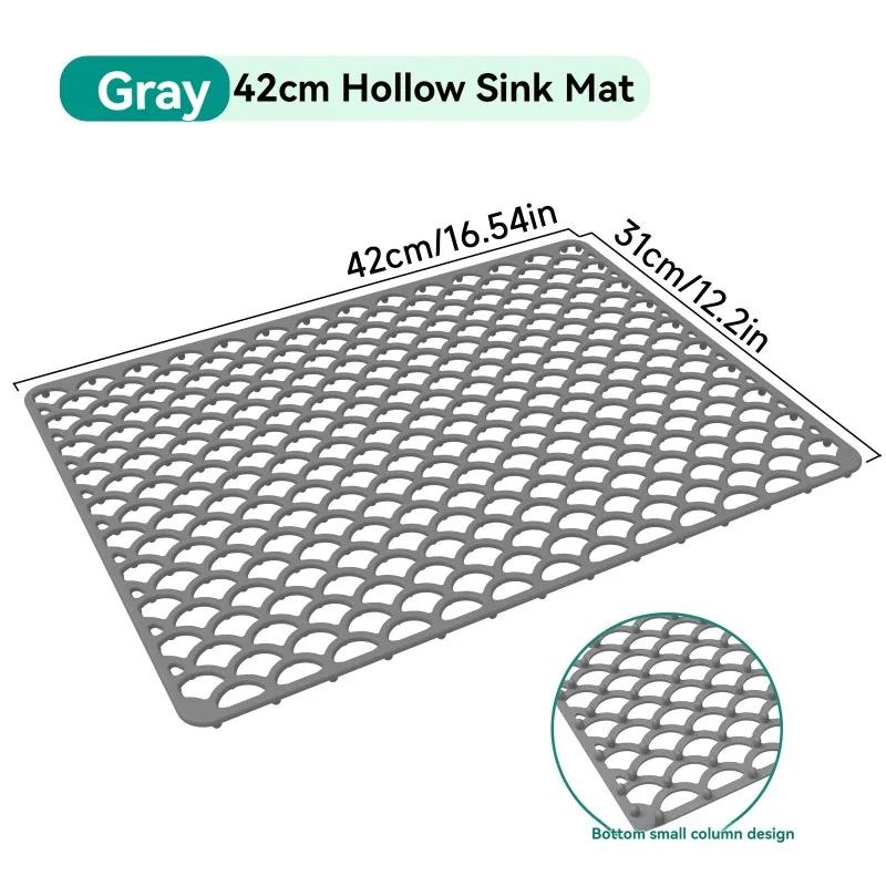 42×31cm Silikon Spülbeckenmatte, Hitzebeständiger Spülbeckenschutz für Küche, Abtropfmatte und Spülbeckenzubehör