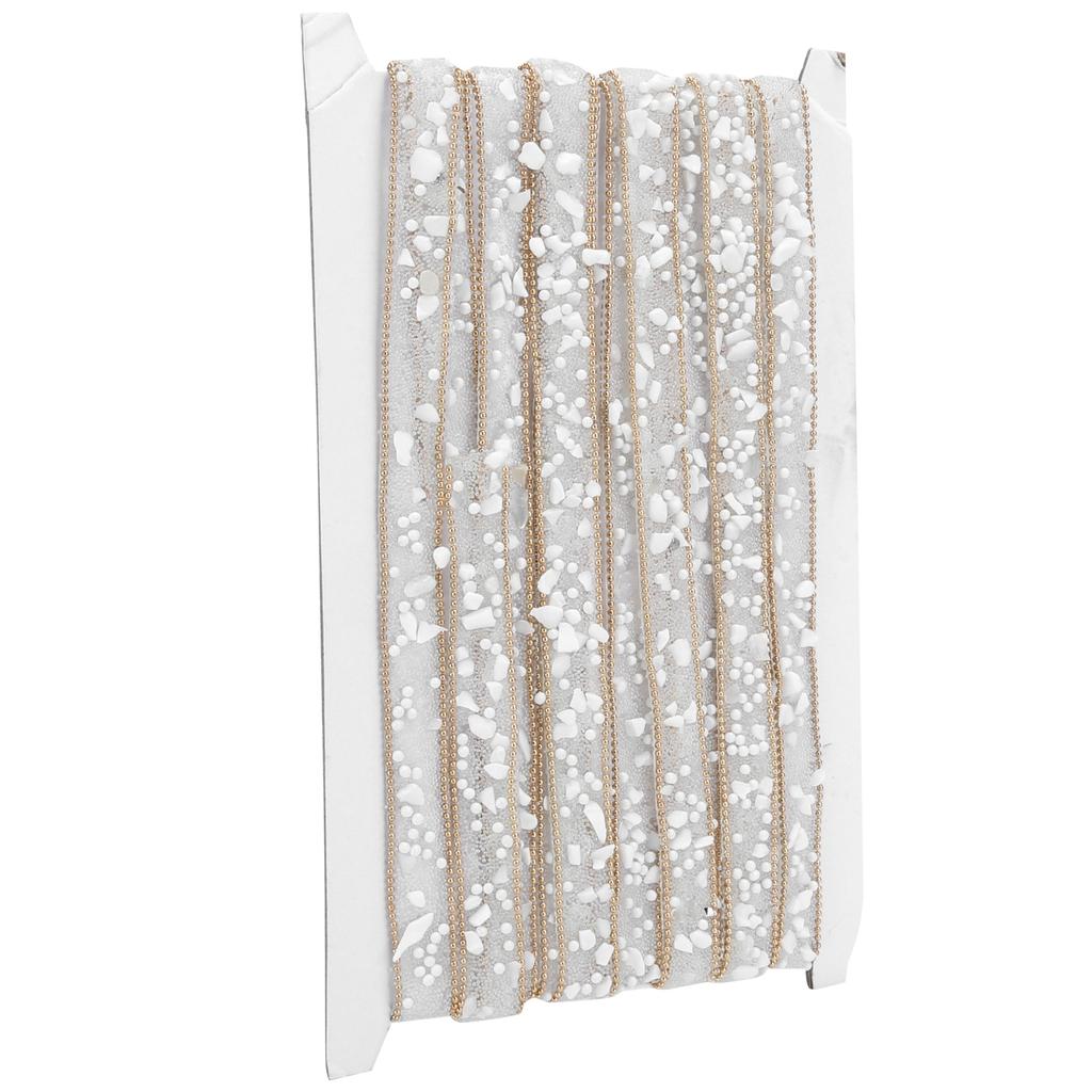 5 Yards Gold Edge Shell Glue Mesh Ribbon for DIY Shoes Hats Phone Stickers Decorative Belt