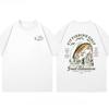 2025 Summer New Trendy Fishing Print Cotton Tshirt Loose and Fashionable Couple Shortsleeved Mens and Womens Tops 01