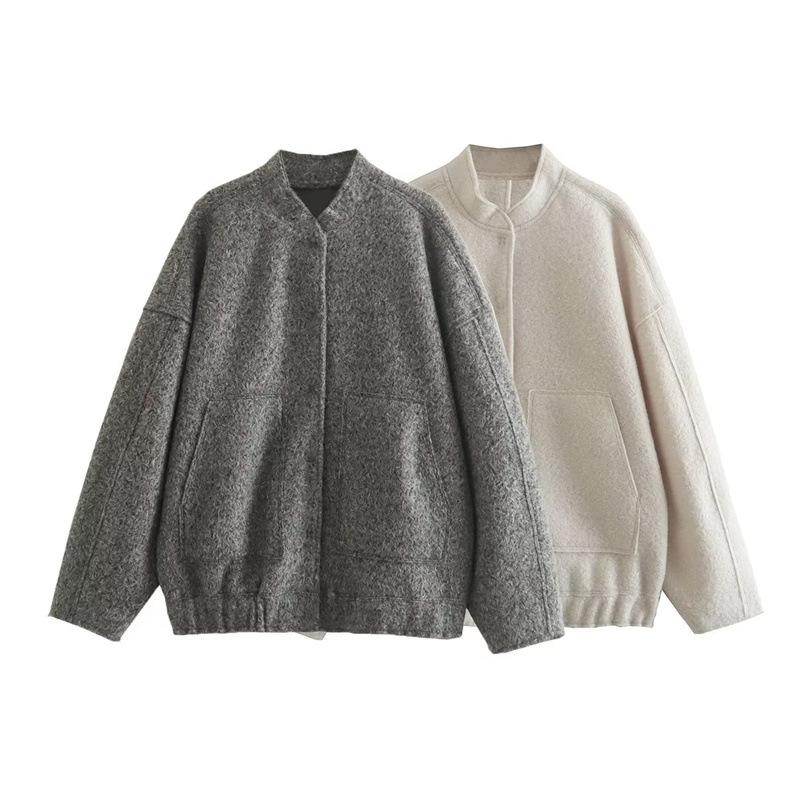 Solid Color Casual Pocket Coat Fall Women's Temperament Jacket