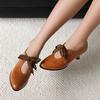 Retro Women Office Shoes Custom Middle Heel Ladies Lace-up Casual Shoes Women Pumps Small Plus Size 34 43 Tacones Mujer WSH5262