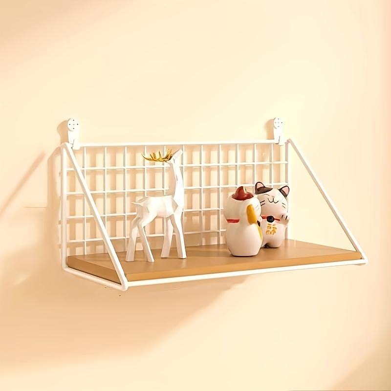 1pc Metal Storage Rack, Floating Shelves Wall Mounted, Hanging Storage Shelf for Bathroom, Living Room, Bedroom, Wall Decor Aesthetic Room Decor