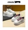Women's White Spring/Summer 2025 Platform Sneakers - Thick-Soled, Height-Increasing, Petite-Friendly Casual Shoes