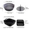 Separate Silicone Air Fryer Liner Square Round Foldable Air Fryer Pad Heat Resistant Multicolor Air Fryer Silicone Pot