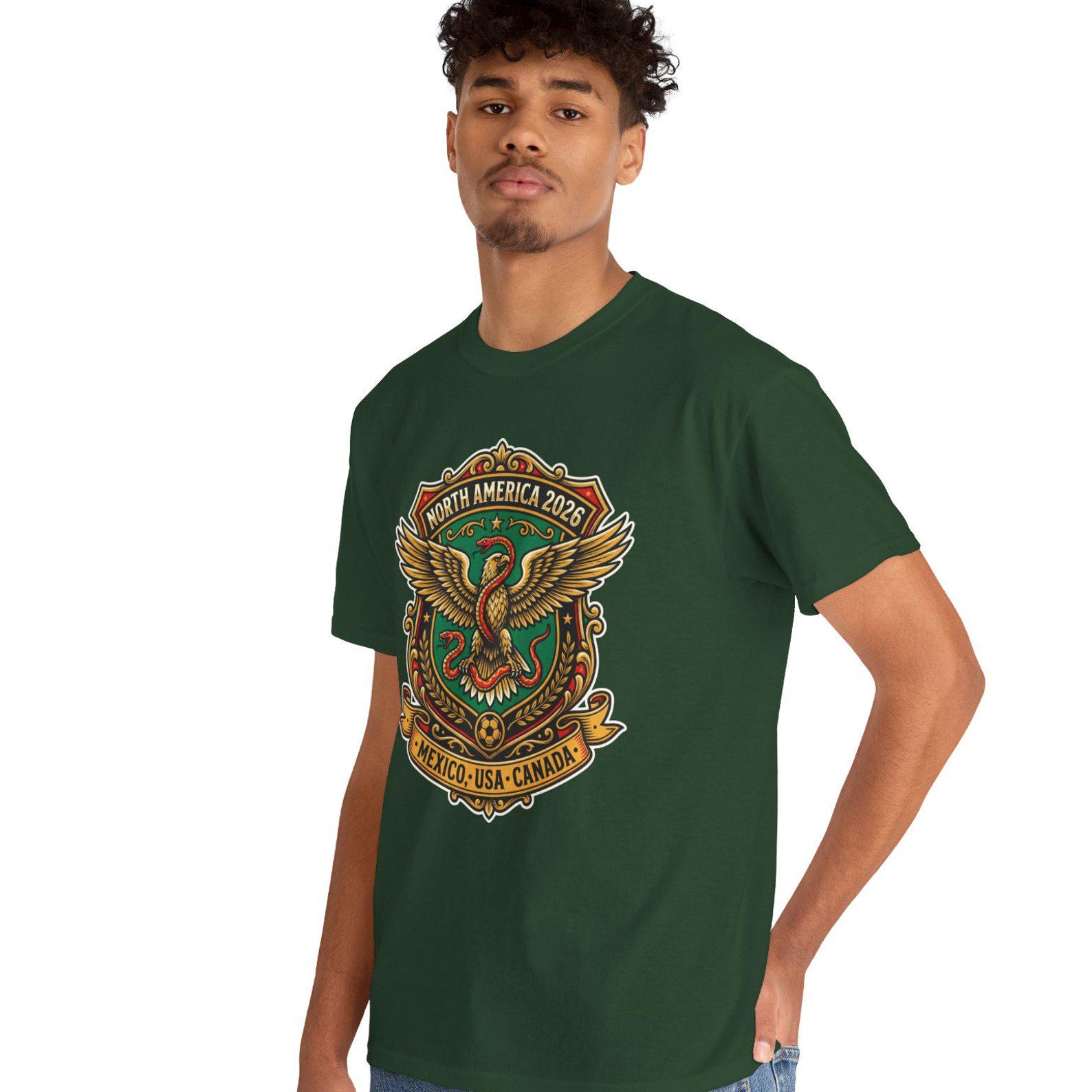 North America 2026 Eagle & Snake Soccer Emblem Tee | Mexico USA Canada L