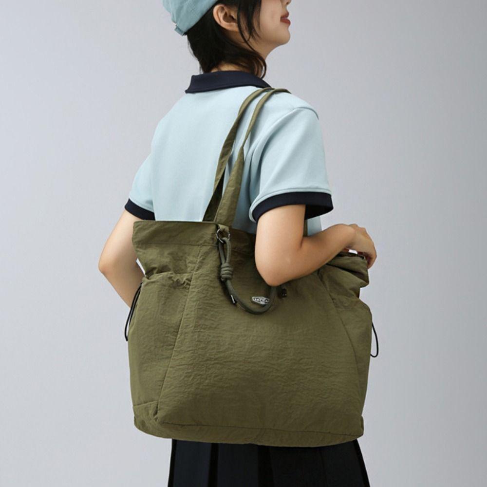 Portable Casual Nyl Tote Bag Nyl Rope Large Capacity Lightweight Eco Bag Korean Style Handbag Nyl Shoulder Bag Storage Bag
