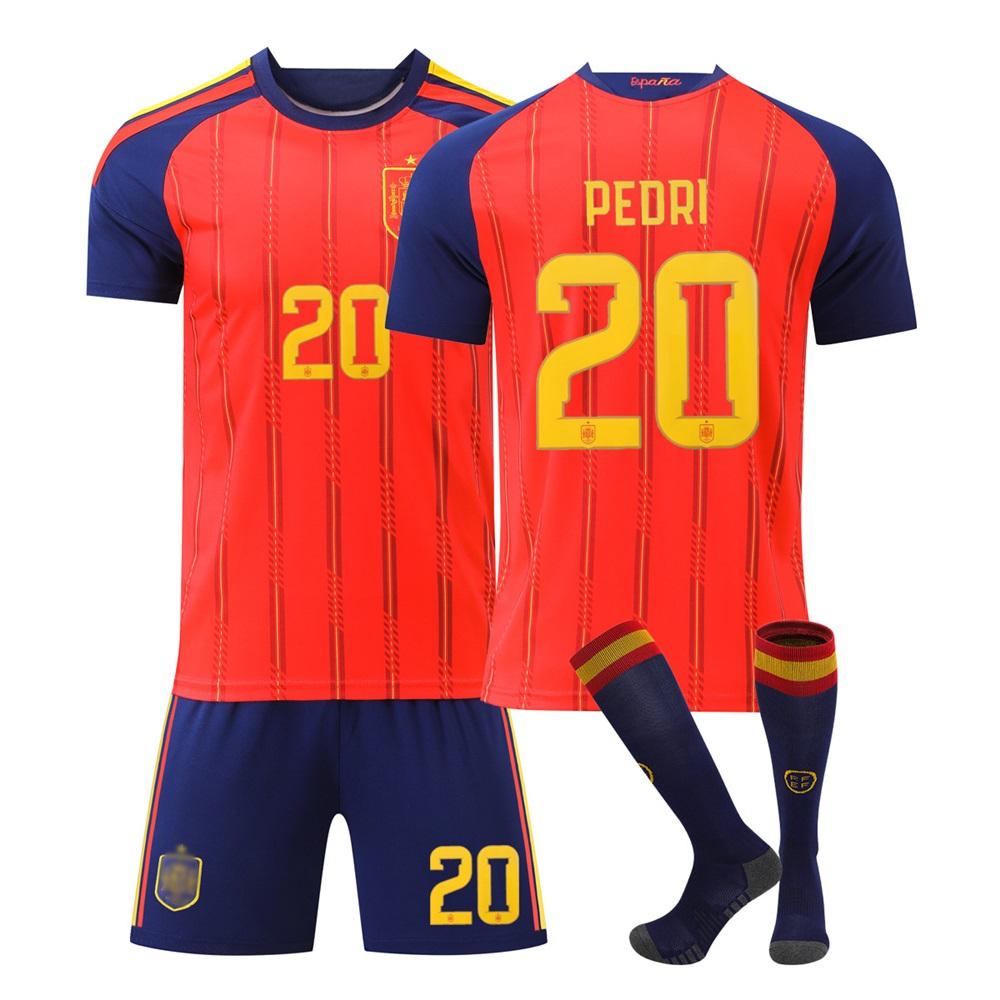 

2026 FIFA World Cup Spain Home #20 PEDRI Sport Training Jersey Set with Socks Teens Kids Adults Football Kits XXXL