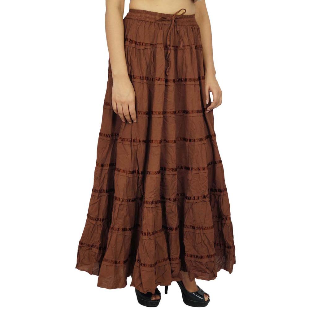 Hippie Women Clothing Gypsy Skirt Long Maxi Cotton Beach Wear