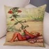 Colorful Fairy Tale World Elves Cushion Cover Decor Cute Cartoon Flower Girl Pillow Case for Sofa Home Polyester Pillowcase