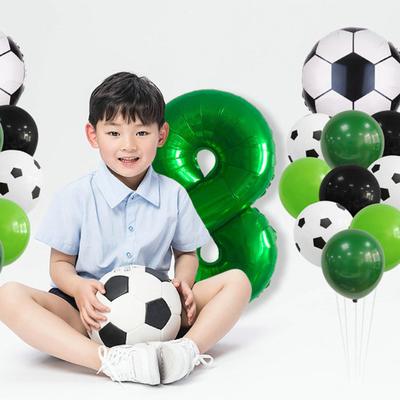 1 Set Ballon Set Fußball Anzahl Form Auslaufsicher Kontrast Farbe Sport Fans Baby Geburtstag Party Dekoration Bogen Ballon Foto prop