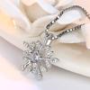 Evimi 925 Sterling Silber Zirkon Schneeflocke Neckace Für Frauen Geschenk Kette Choker Collares Weihnachten Halskette S -N142