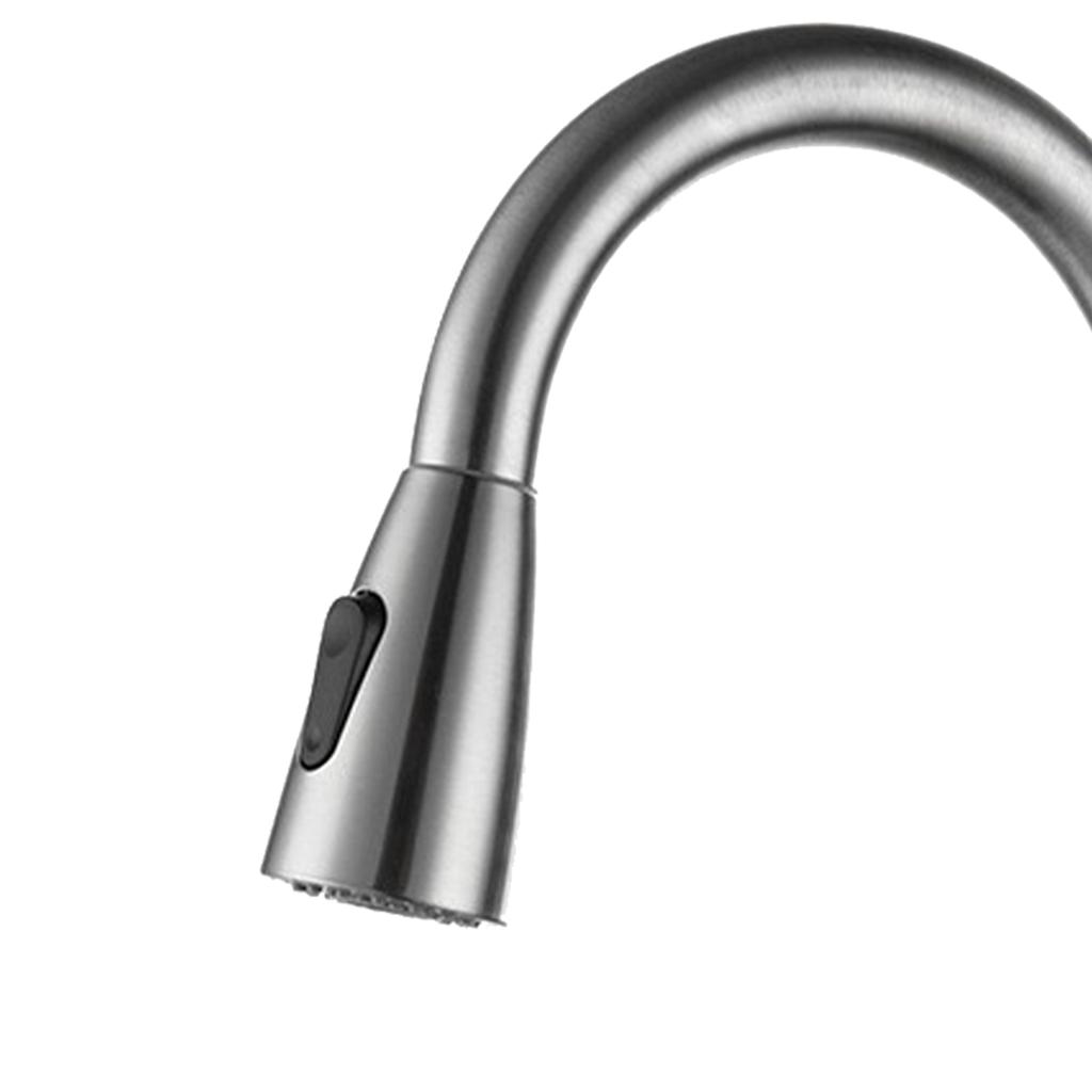 Kitchen Faucet with Pull Down Sprayer Stainless Steel Dual Water Outlet Single Handle Pull Out