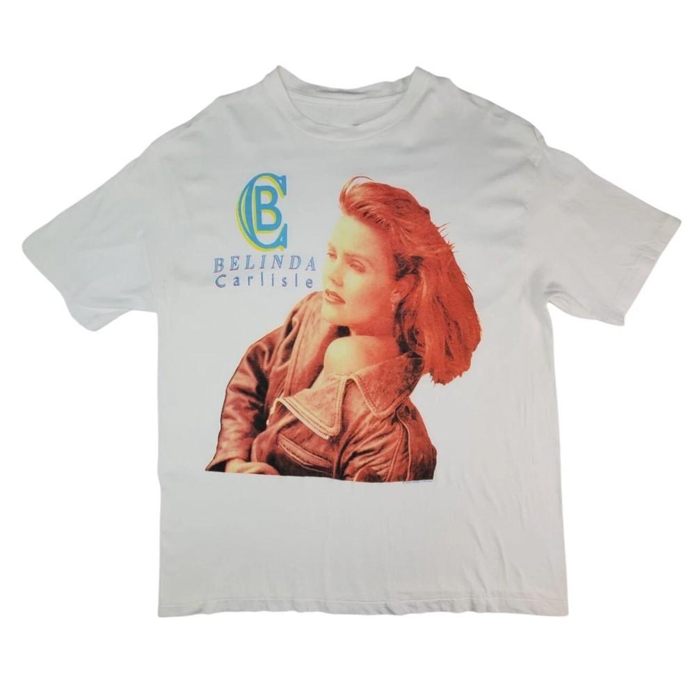 Belinda Carlisle 80s Retro Pop Music T Shirt White Reprint Unisex T-Shirt S