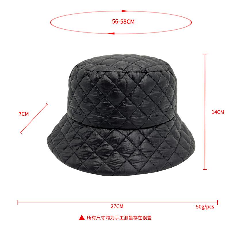 Winter New Down Cotton Bucket Hat Women's Face Small Warm Bucket Hat Solid Color Versatile Mesh Basin Hat