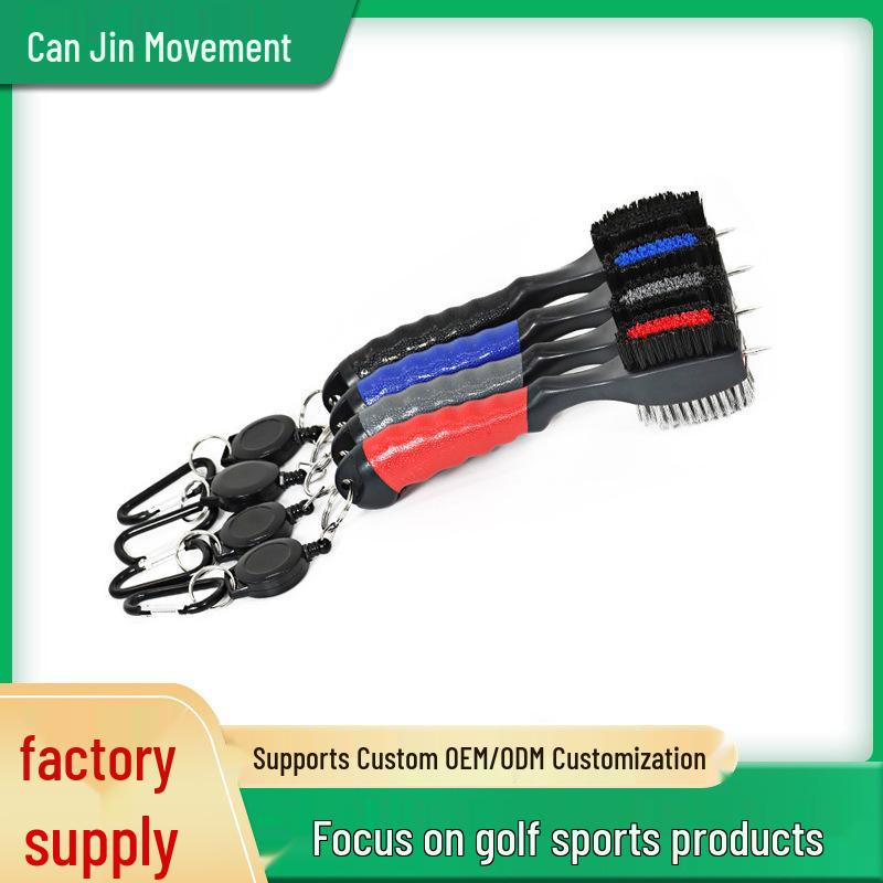 

Очень большая щетка для чистки канавок для гольфа из нержавеющей стали с мягкой резиновой ручкой Golf Club Brush серый