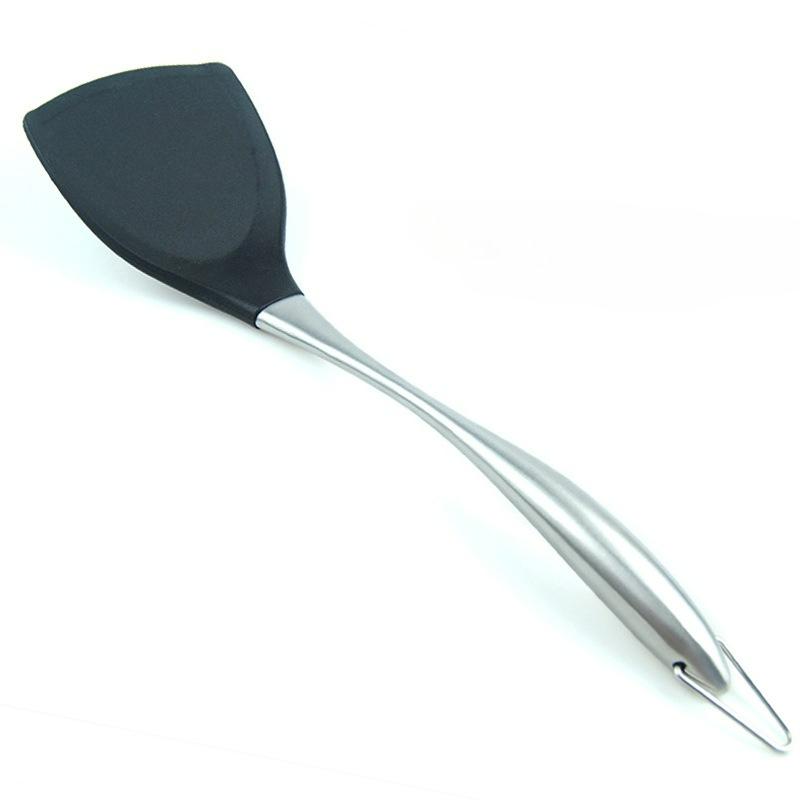 Kitchen tools, thickened silicone non-stick pan spatula, stainless steel handle stir-fry spatula