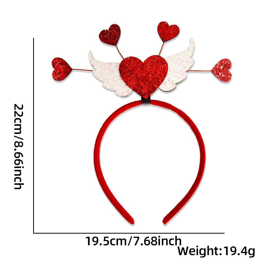 Peach Heart Red Love Heart Feather Headband Hair Hoop Valentines Day Headdress  Party