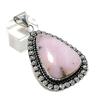 Natürlicher Rosa Opal Edelstein Handgefertigter 925 Sterling Silber Anhänger 2,25" ETC-14310