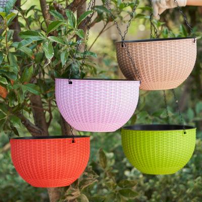 Rustikaler Hängepflanzer Blumentopf mit Abflusslöchern Hängepflanztopf mit Wasserbehälter Verschluss für Pothos Grünlilie Tränenpflanze Farne