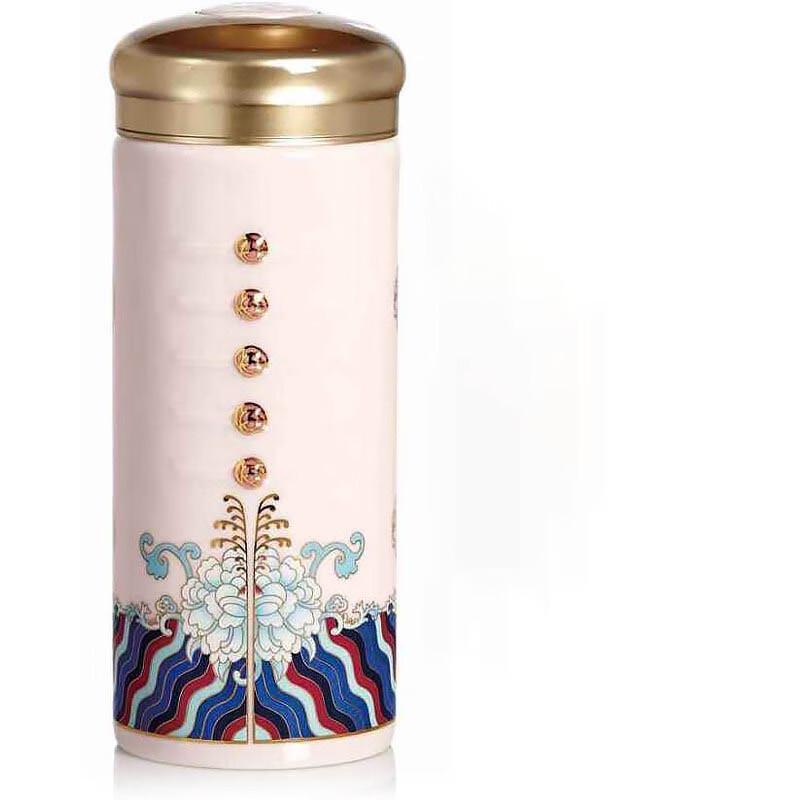 Qian Tang Xuan Brocade Bloom Living Ceramic Double-Layer Mug