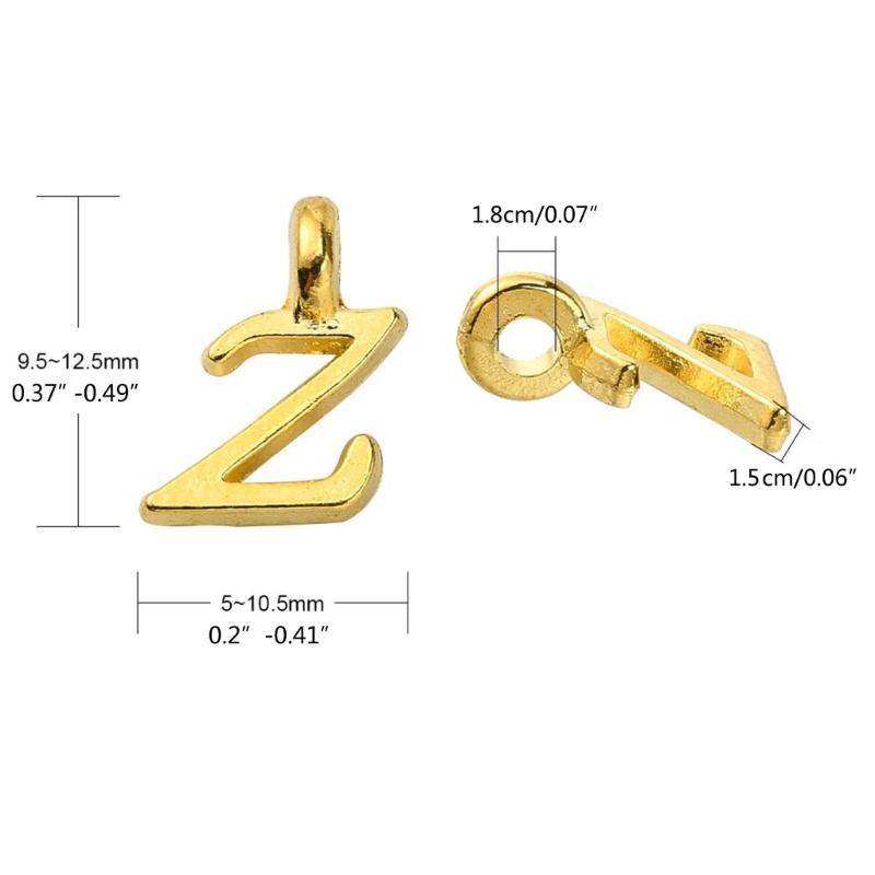 2 Set 26 A-Z Initial Letter Alloy Pendant Alphabet Charm DIY Jewellery Kit for Necklace Bracelet Earring Crafts DIY