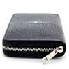 [Revetta] Stingray Leather Long Wallet, Black, Round Zipper, Galuchat Stingray Leather, Men's Genuine Leather [075-1stw-2-1]