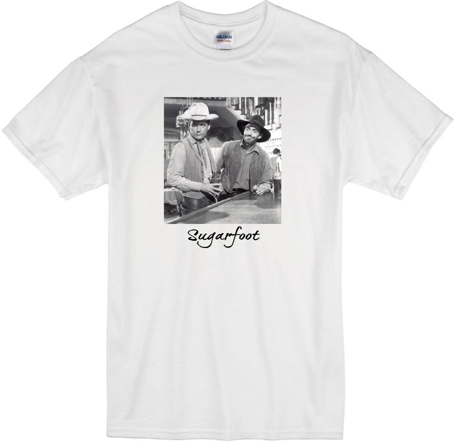 

SUGARFOOT WILL HUTCHINS WESTERN COWBOY RETRO 1960 S TV WHITE T-shirt 4XL