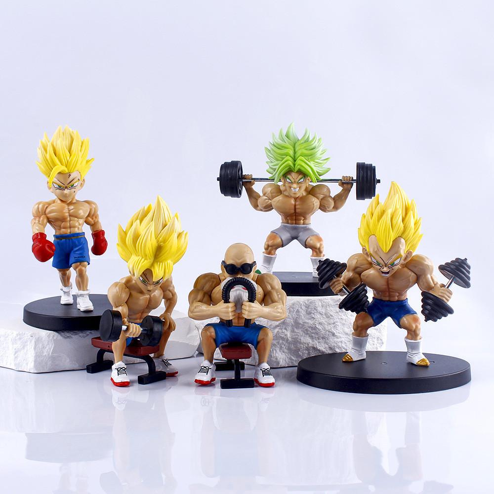

Exquisite Dragon Ball Anime Peripheral Handicrafts Fitness Muscle Goku Saiyan Model Decoration