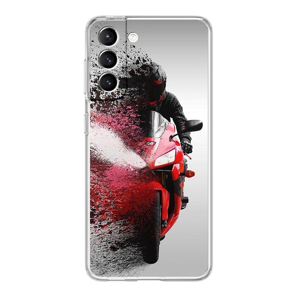 Phone Case For Samsung Galaxy S25 S24 S23 FE S22 Ultra S20 S21 5G S10 S9 Plus S10E S8 Soft Cover Moto Cross Motorcycle Sports
