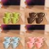 4Pcs 1:12 Dollhouse Miniature Coffee Cup Tea Cup Tray Kitchen Model Decor Toy