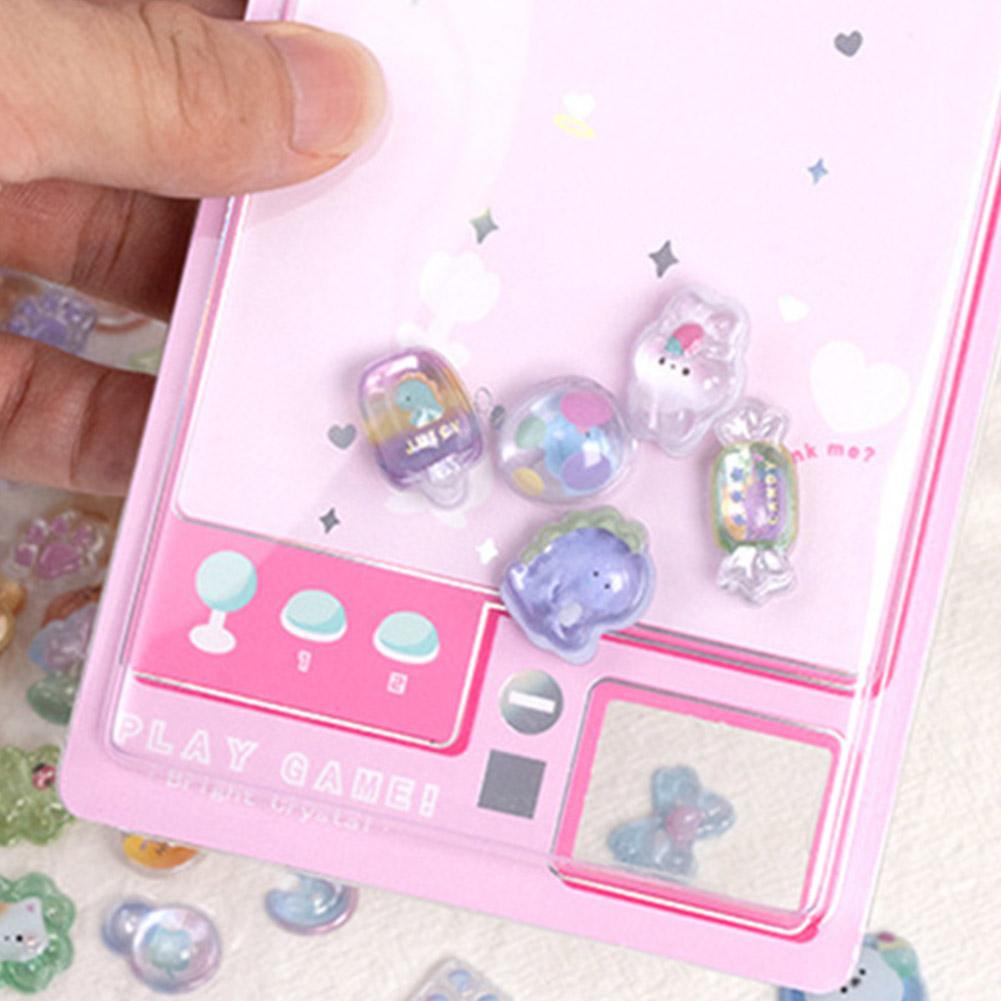 3D Relief Jelly Stickers Cartoon Animal Sticker Candy Ghost Rabbit Aesthetic Stickers DIY Phone Case Diary Stationery Sticker